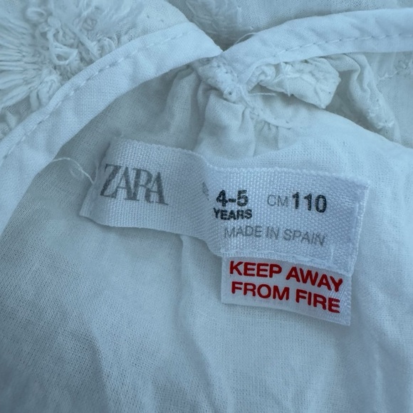 Zara White Floral Embellished Sleeveless Dress Girls size 4-5 - Picture 5 of 6